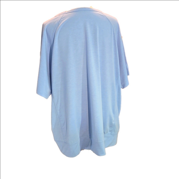 Dressin Sky Blue Soft Top Short Sleeve Hi-Lo Hem Boatneck Women Size XL - Picture 4 of 14